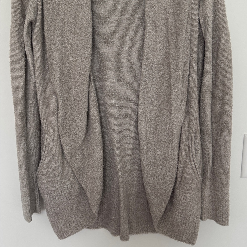 Barefoot Dreams CozyChic Lite Circle Cardigan Style 452, Taupe - Size XS/S - Picture 4 of 6